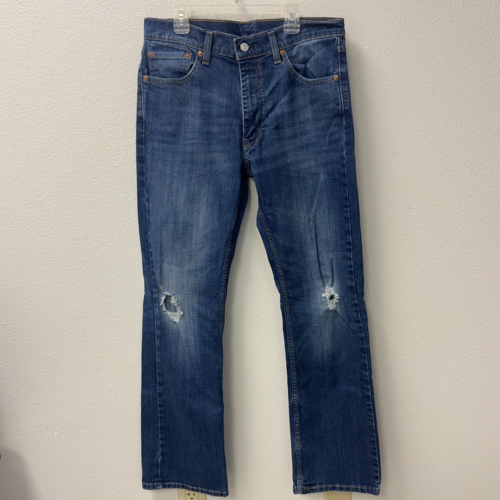 Levi's 527 Slim Bootcut Jeans Mens 32x32 Blue Distressed Denim Y2K Western